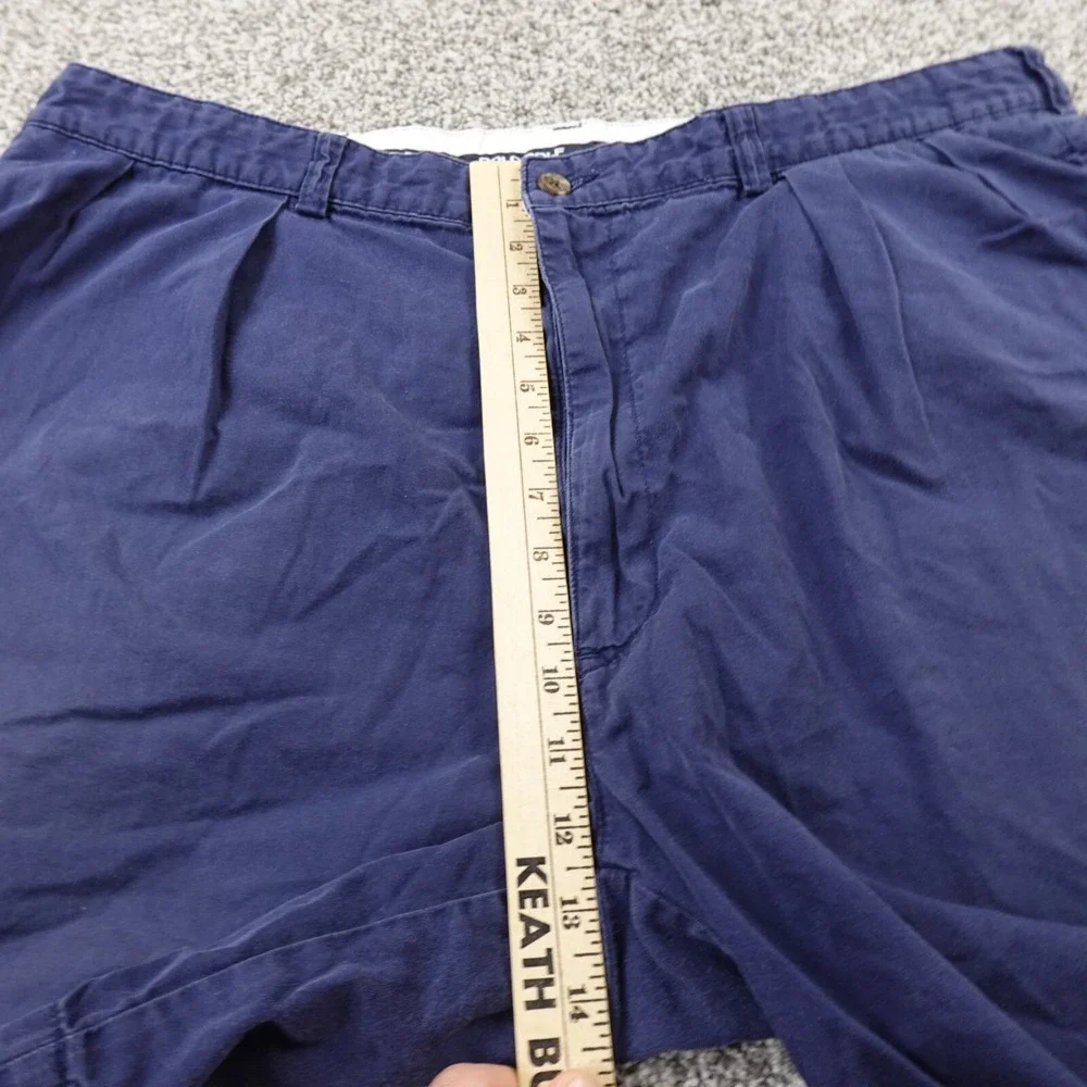 VTG Ralph Lauren Shorts Mens 40 Blue Chino Polo Golf Crest Preppy Pleated Casual